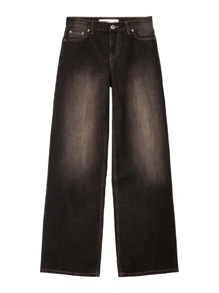 Bershka Džínsy melírovaná hnedá