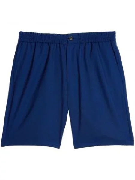 Pantaloni scurți Ami Paris de lână albastru