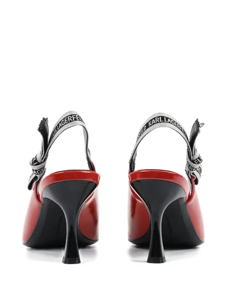 Pantofi cu toc Karl Lagerfeld slingback roșu