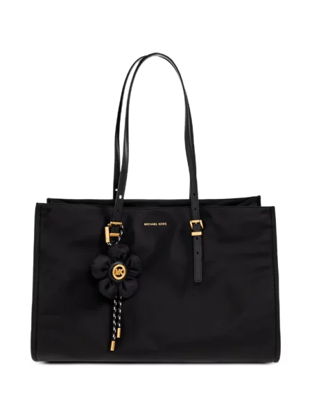 Bőr virágos balerina Michael Michael Kors fekete