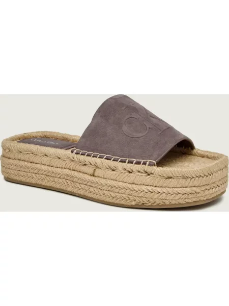 Calvin Klein De piele șlapi Ebeth maro