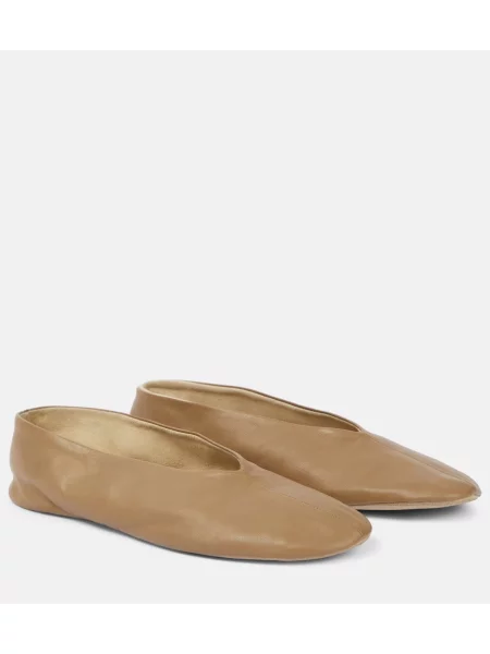 Balerini The Row din piele bej
