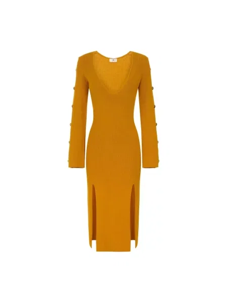 Sukienka midi Elisabetta Franchi żółta