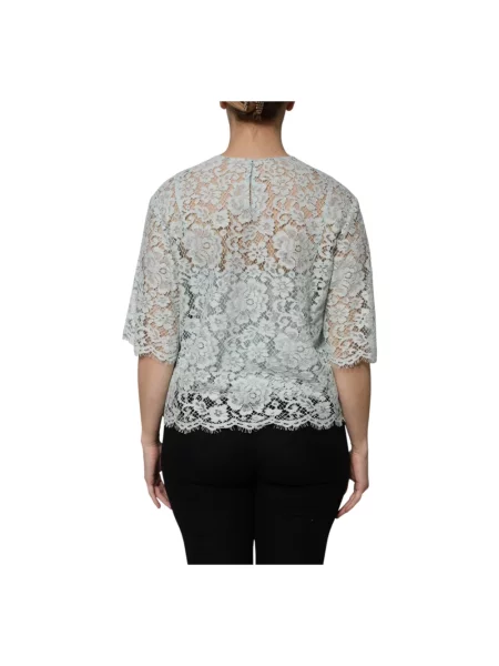 Bluzka Dolce And Gabbana koronkowa zielona
