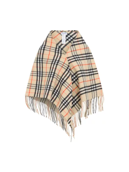 Kurtka Burberry z frędzli z kaszmiru beżowa