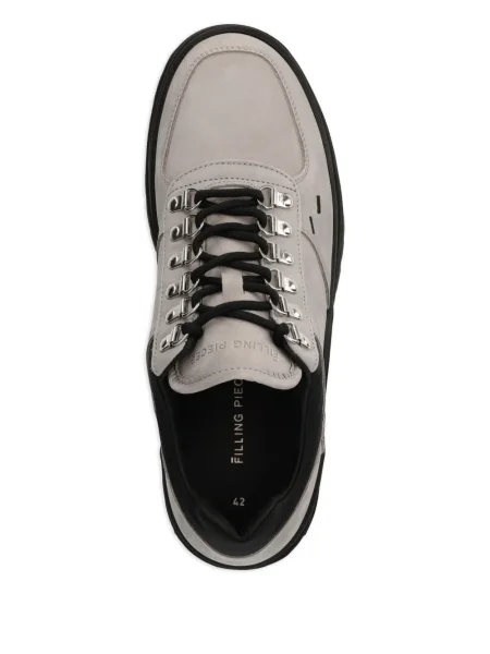 Sneakerși Filling Pieces cu șireturi din dantelă gri
