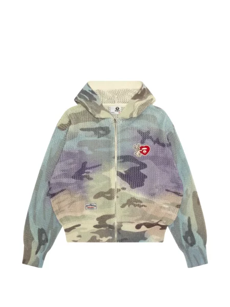 Bluza z kapturem Aape By A Bathing Ape w kamuflażu niebieska