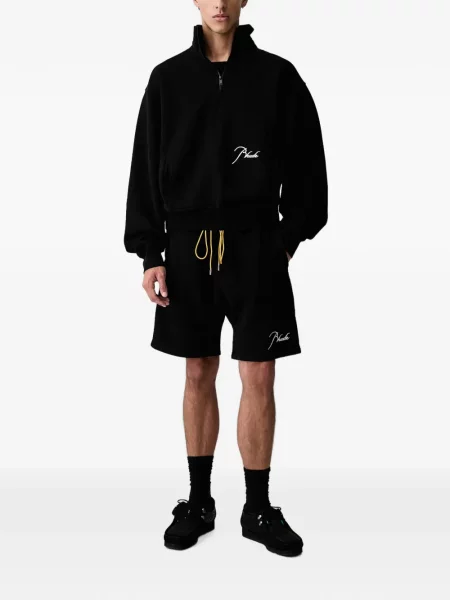 Haftowane szorty Rhude ze sznurkiem czarne