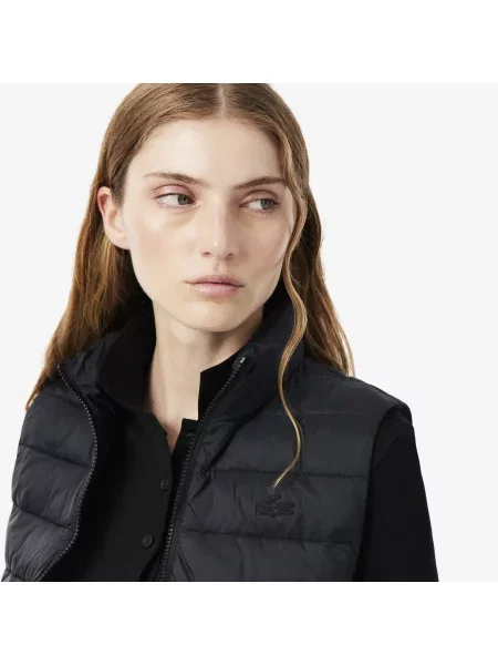 Lacoste Pikowana Kamizelka Puchowa I Wodoodporna czarna