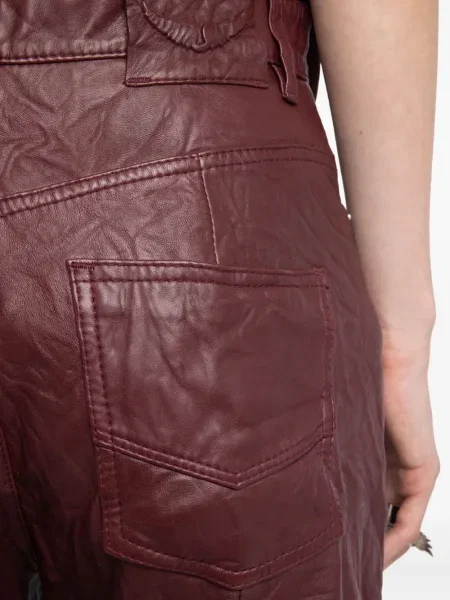 Pantaloni Zadig&voltaire din piele maro