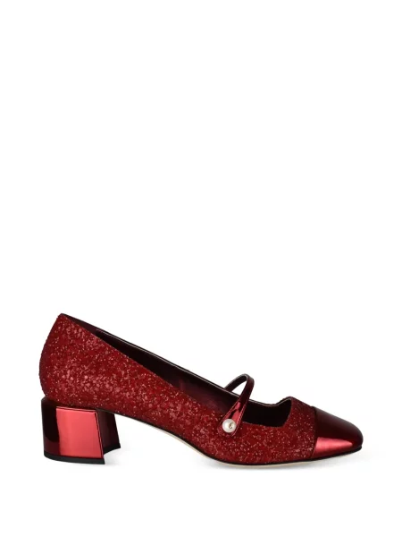 Pantofi cu toc Jimmy Choo cu vârf pătrat roșu
