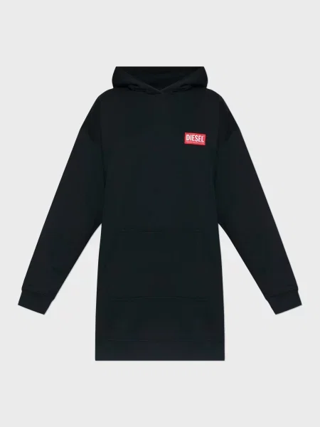 Платье Diesel с капюшоном черное