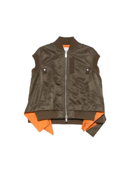 Kamizelka Sacai z twillu zielona