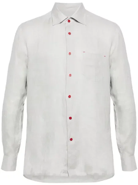 Cămașă Kiton de in gri