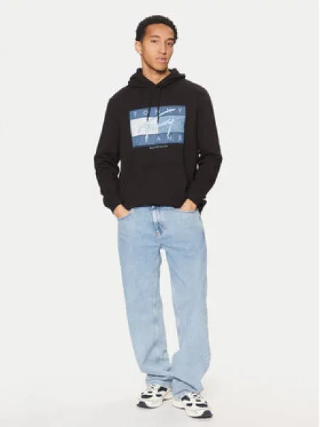 Tommy Jeans Mikina Dna Flag Twist černá
