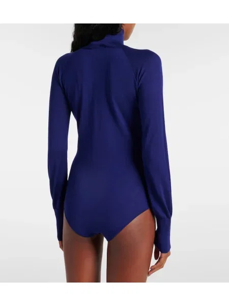 Body Alaïa de lână transparente albastru