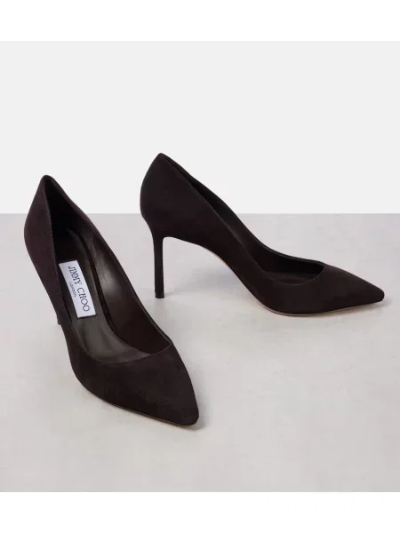 Pantofi cu toc Jimmy Choo din piele de căprioară maro