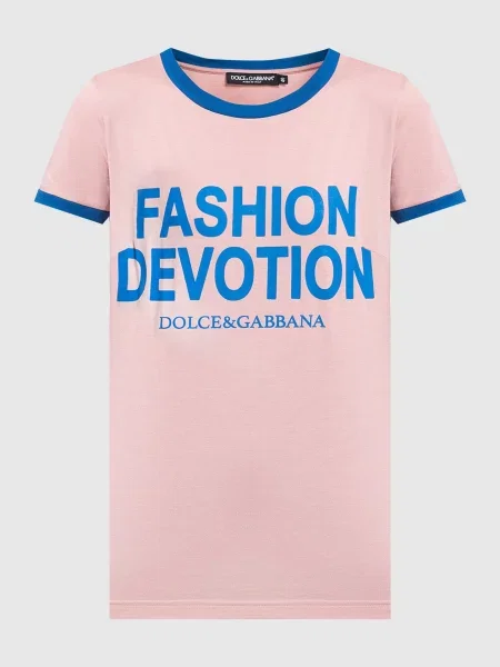 Футболка з принтом Dolce&gabbana рожева