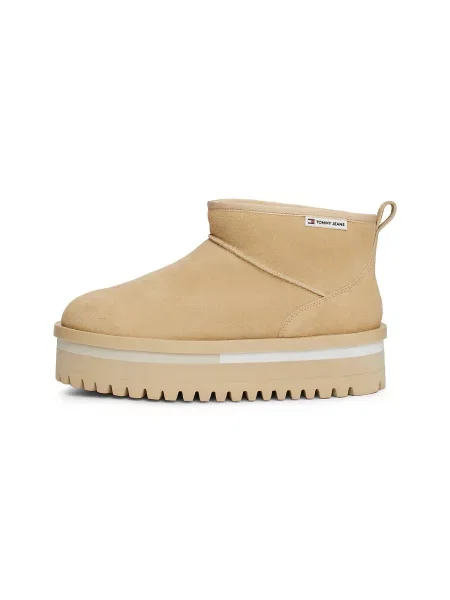 Tommy Jeans Cizme de zăpadă Tjw Suede Flatform Boot Wl bej