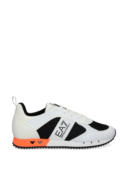 Sneakerși Ea7 Emporio Armani cu șireturi din dantelă alb