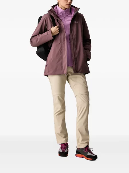 Hanorac cu fermoar Jack Wolfskin cu autograf violet