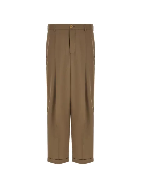 Pantaloni Marni plisate maro