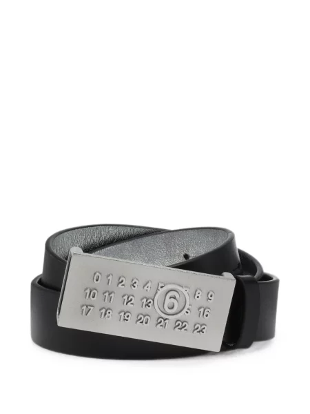 Cu centură curea Mm6 Maison Margiela din piele cu cataramă negru