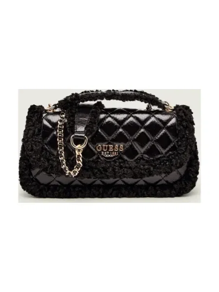 Guess Geantă pe umăr CRISTI | shearling negru