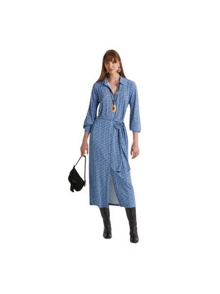 Sukienka Maliparmi z dżerseju z kamieniami garniturowa niebieska