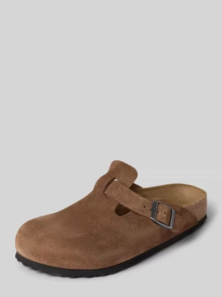 Birkenstock Boston Suede Leather klapki mules zamszowe