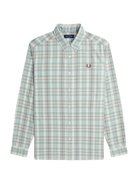 Cămașă Fred Perry în carouri din țesătură twill verde