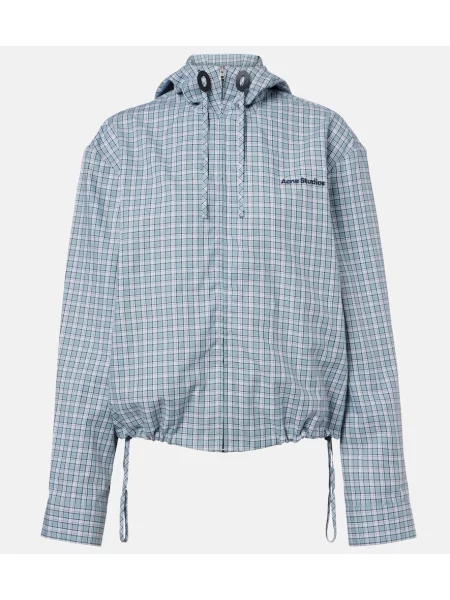 Geacă Acne Studios în carouri albastru