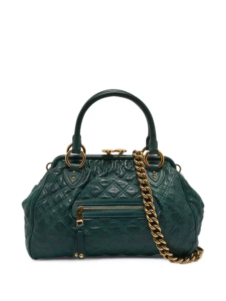 Matlasat geantă shopper Marc Jacobs din piele verde