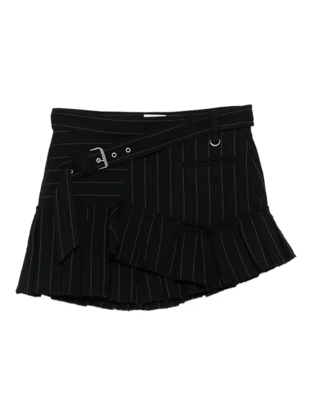 Fustă Isabel Marant cu dungi cu volane negru