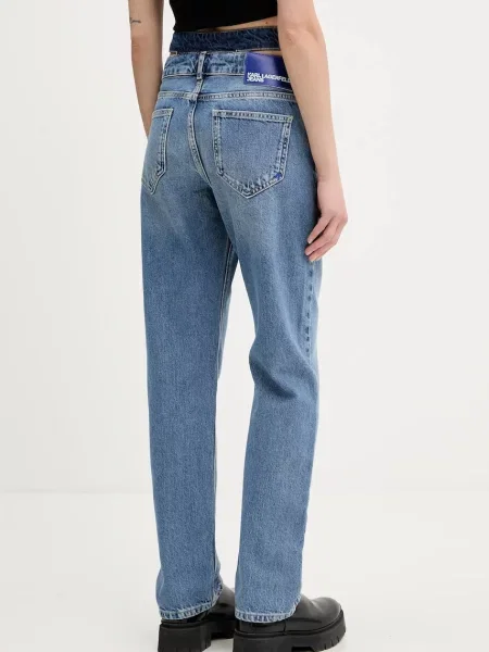 Džíny Karl Lagerfeld Jeans high waist modré