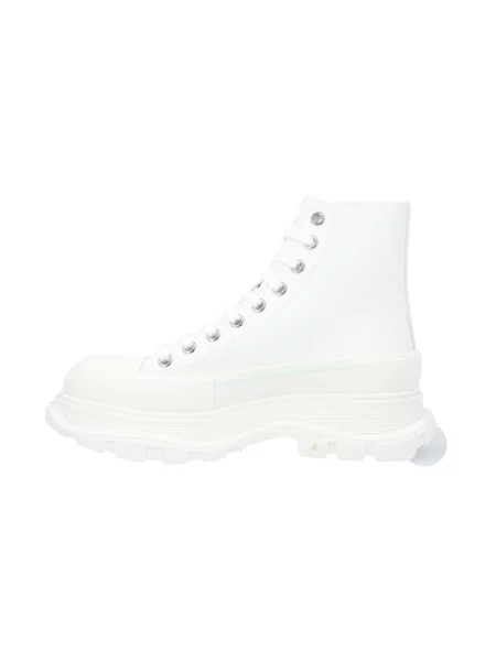 Botki Alexander Mcqueen na platformie z nadrukiem białe
