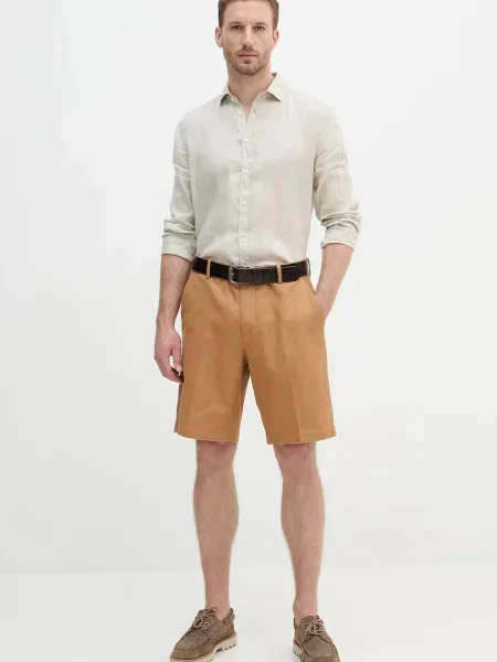 Сорочка з льону Sisley regular білий