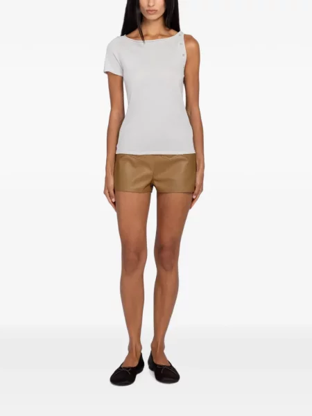 Top Paloma Wool de lână asimetric gri