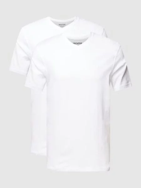 T-shirt z dekoltem w serek Hechter Paris biała