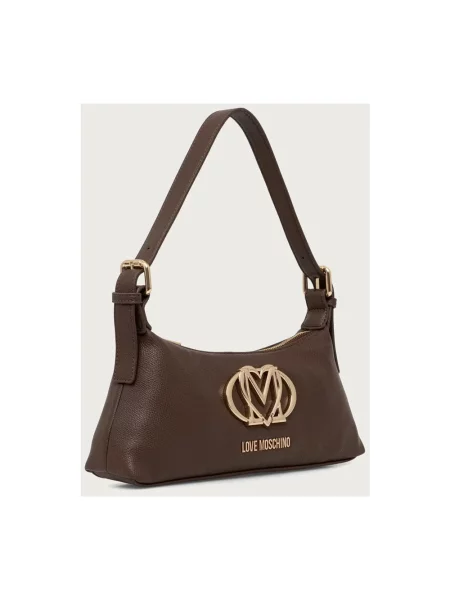 Love Moschino torebka z imitacji skóry brązowa
