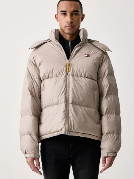 Tommy Jeans péřová bunda béžová