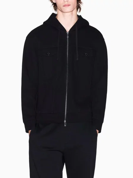 Кофта Armani Exchange бавовна/поліестер чорний