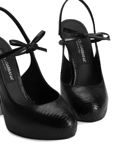 Pantofi cu toc Dolce & Gabbana cu funde negru