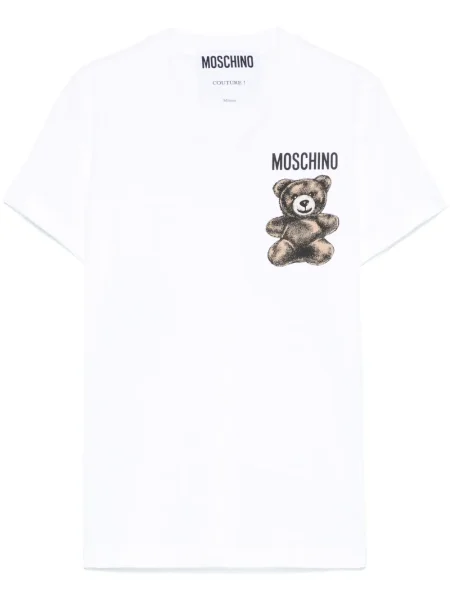 Tricou Moschino cu imagine teddy alb
