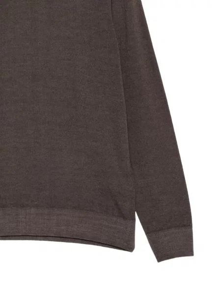 Με κολάρο πουλόβερ Piacenza Cashmere κασμίρ καφέ
