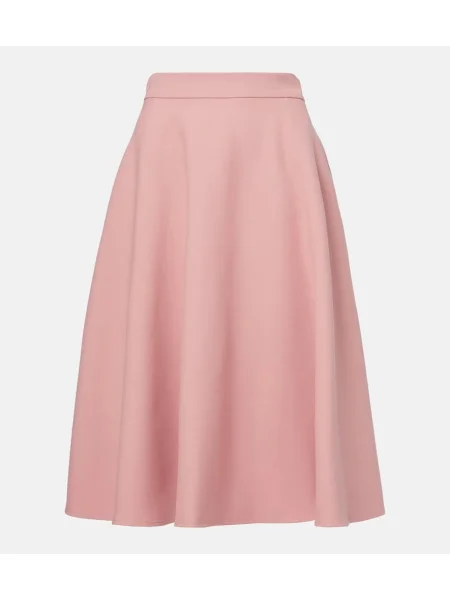 Fustă midi Dolce&gabbana de lână până la genunchi roz
