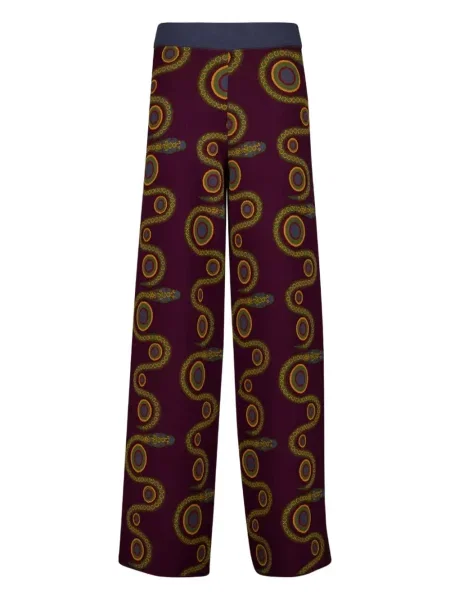 Pantaloni Paula cu imprimeu geometric violet