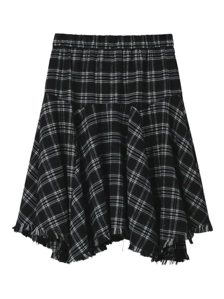 Fusta mini Mini Cream în carouri negru