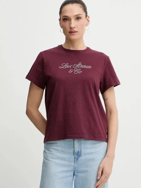 Kratka majica Levi's bordo