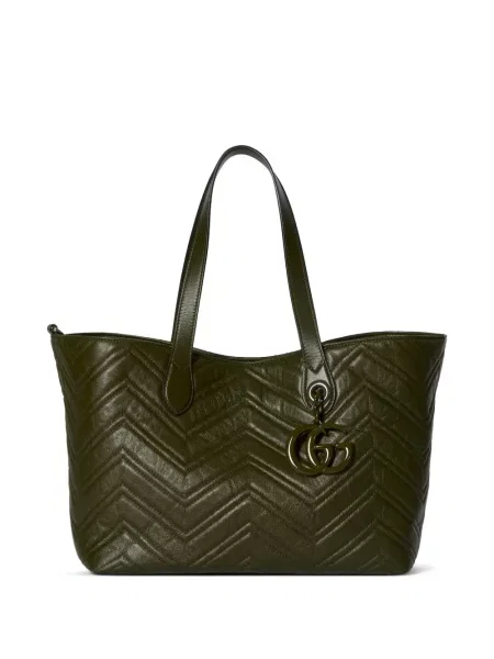 Geantă shopper Gucci GG Marmont verde